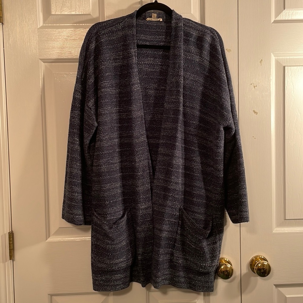 Eileen Fisher Grey Cardigan With Pockets, Size XL